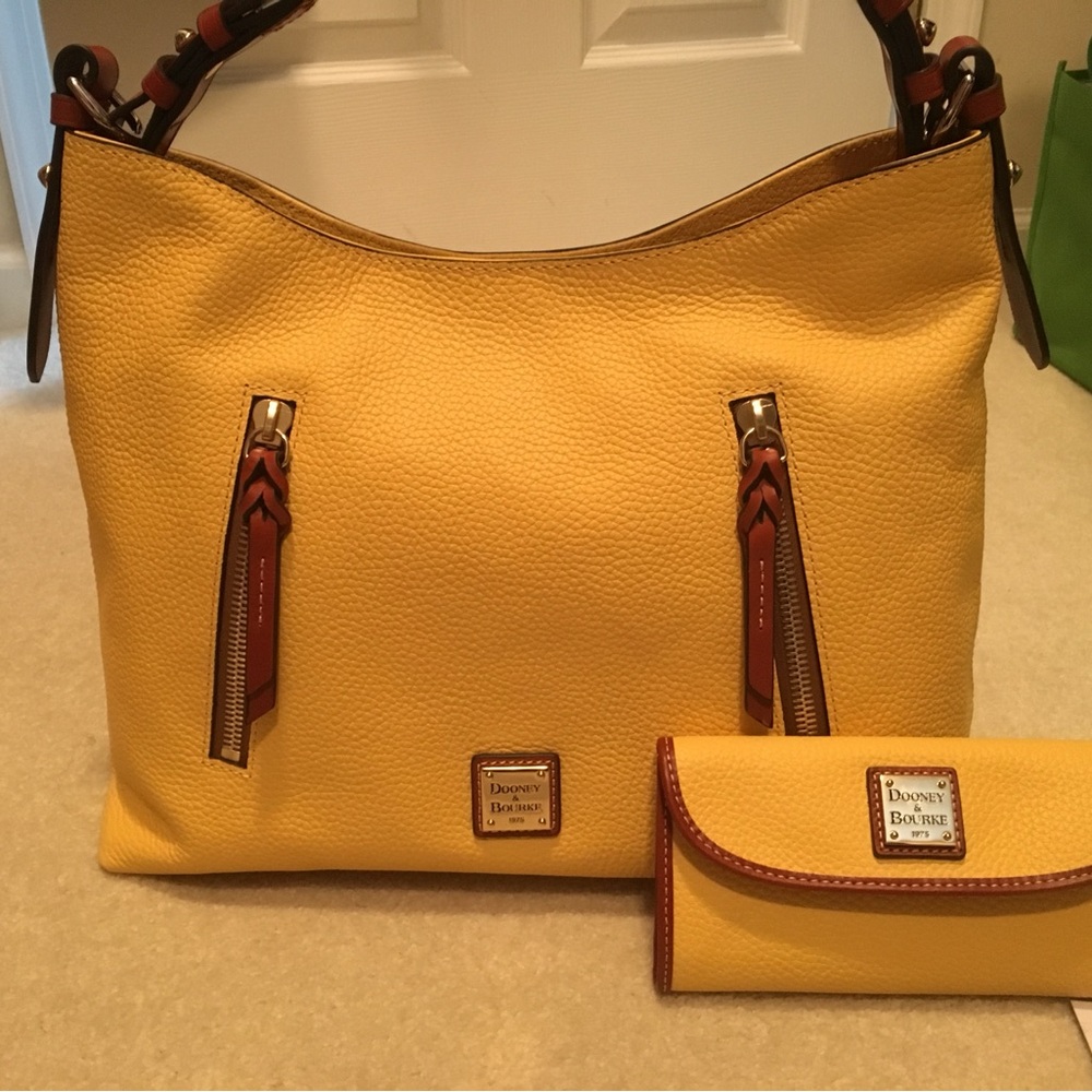 Dooney & Bourke Pebble Grain Cooper Shoulder Bag and Continental Clutch Wallet